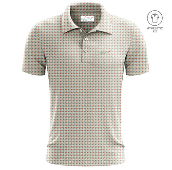 Greg Norman Men's Tee Matrix Golf Athletic Fit Golf Polo Tshirt (US Size)