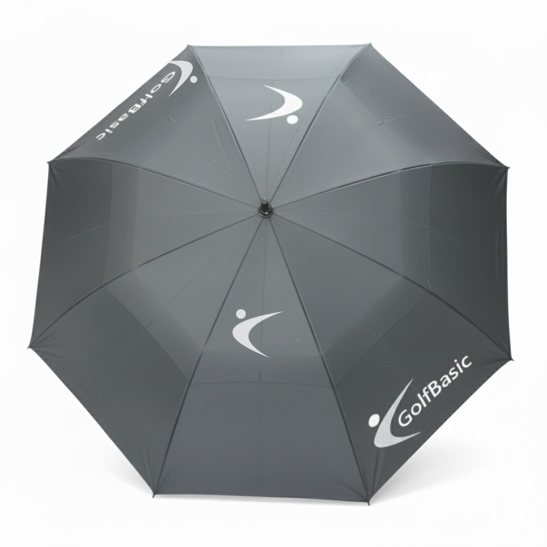 GolfBasic 60'' Double Canopy Golf Umbrella (Black)