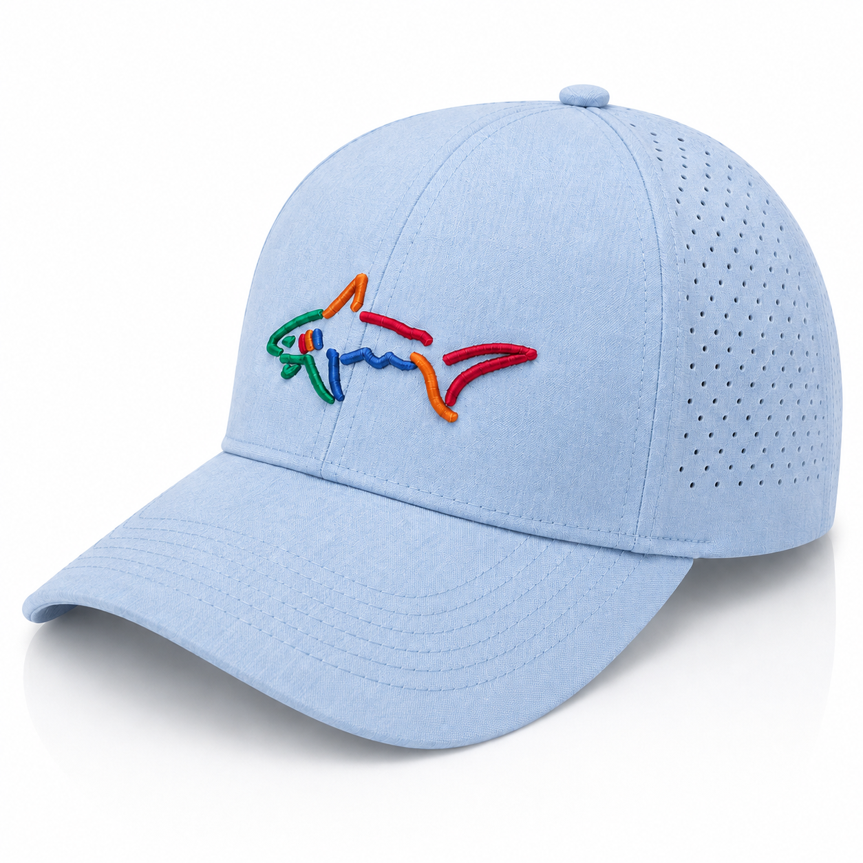 Greg Norman Performance Mesh Golf Cap Blue Heather