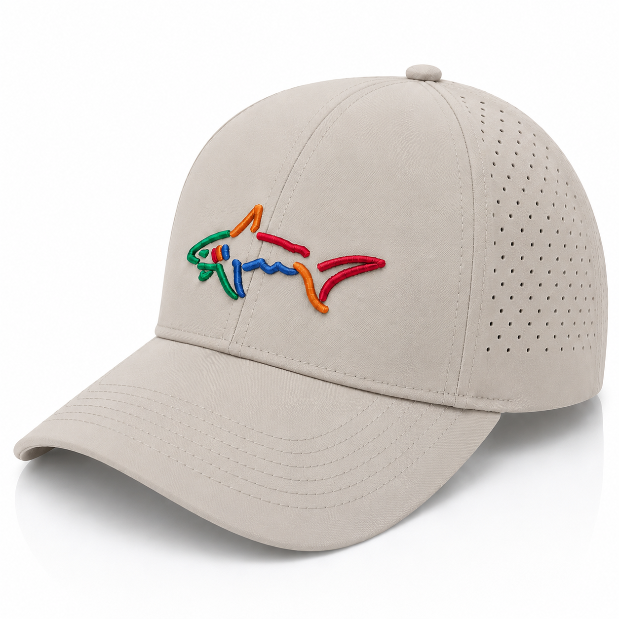 Greg Norman Performance Mesh Golf Cap Khaki
