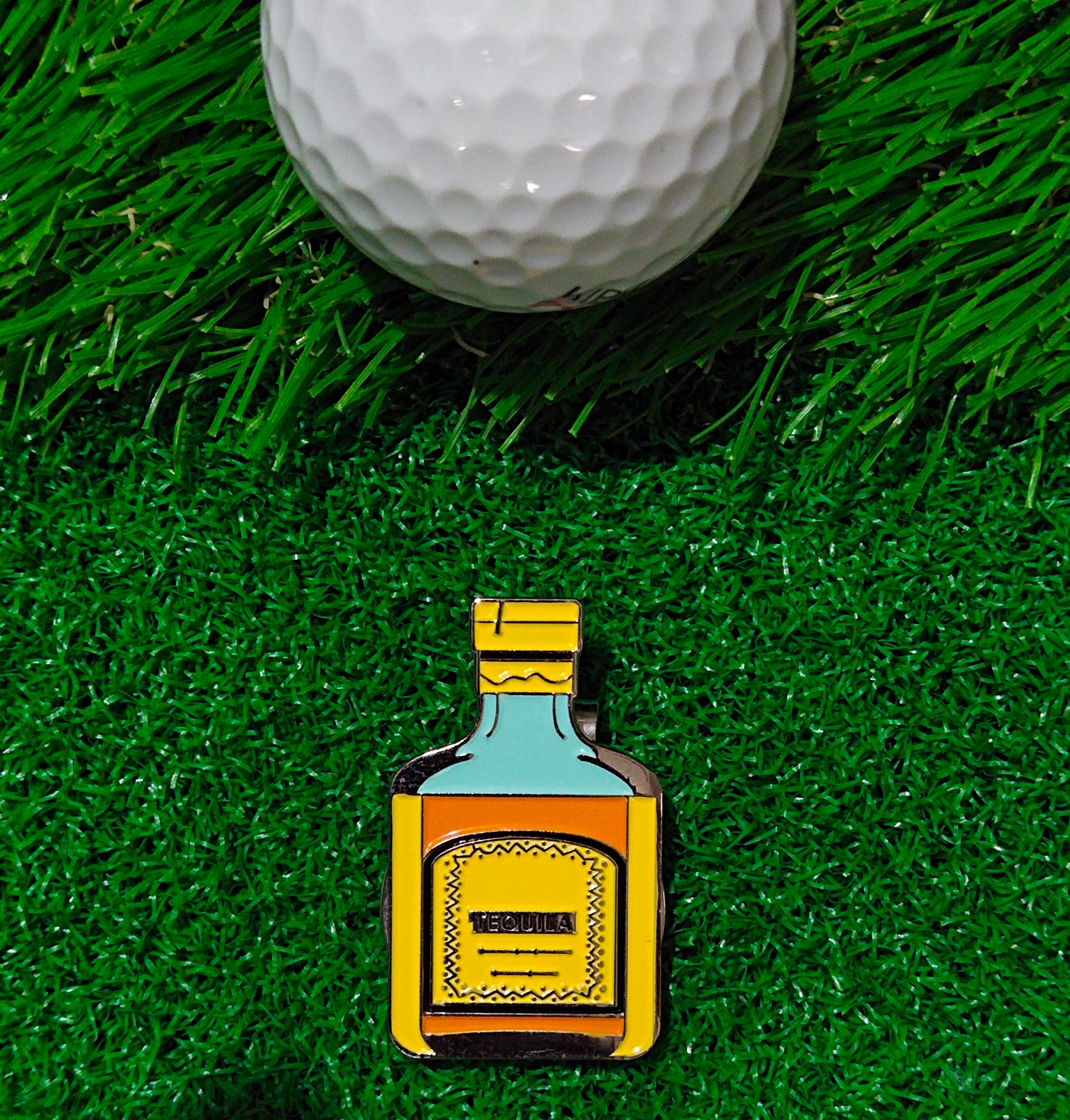 Tequila Golf Ball Magnetic Marker & Hat Clip