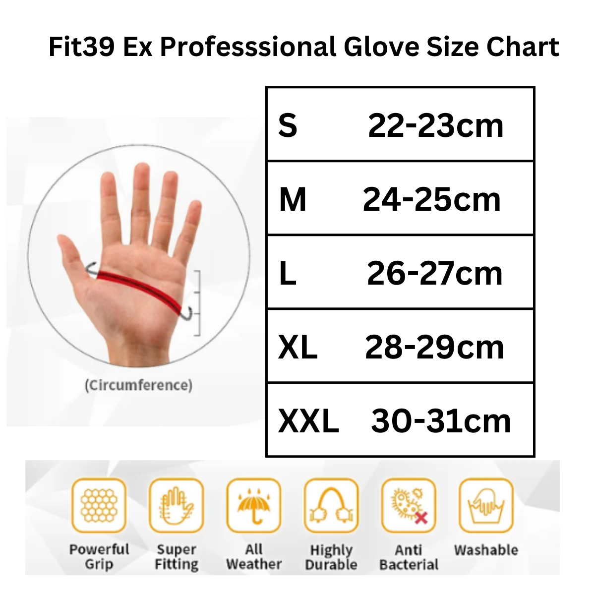 Fit39 Ex Professional Golf Glove - Right Hand Glove