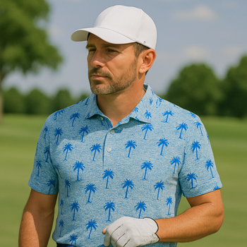 Sligo Men's Coastal Breeze Palm Polo T-shirt (Indian Size)