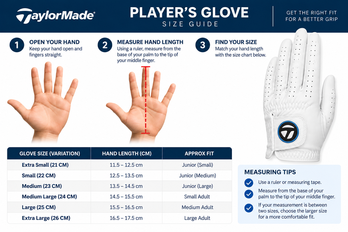 TaylorMade Player's Golf Glove size