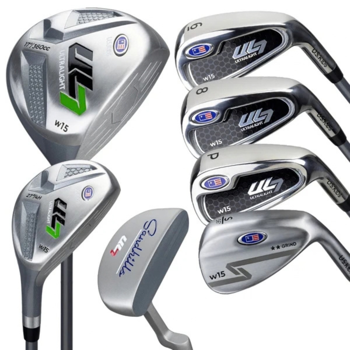 U.S. Kids Golf UL7 57" All Graphite Set with Steel Putter (7-Club)