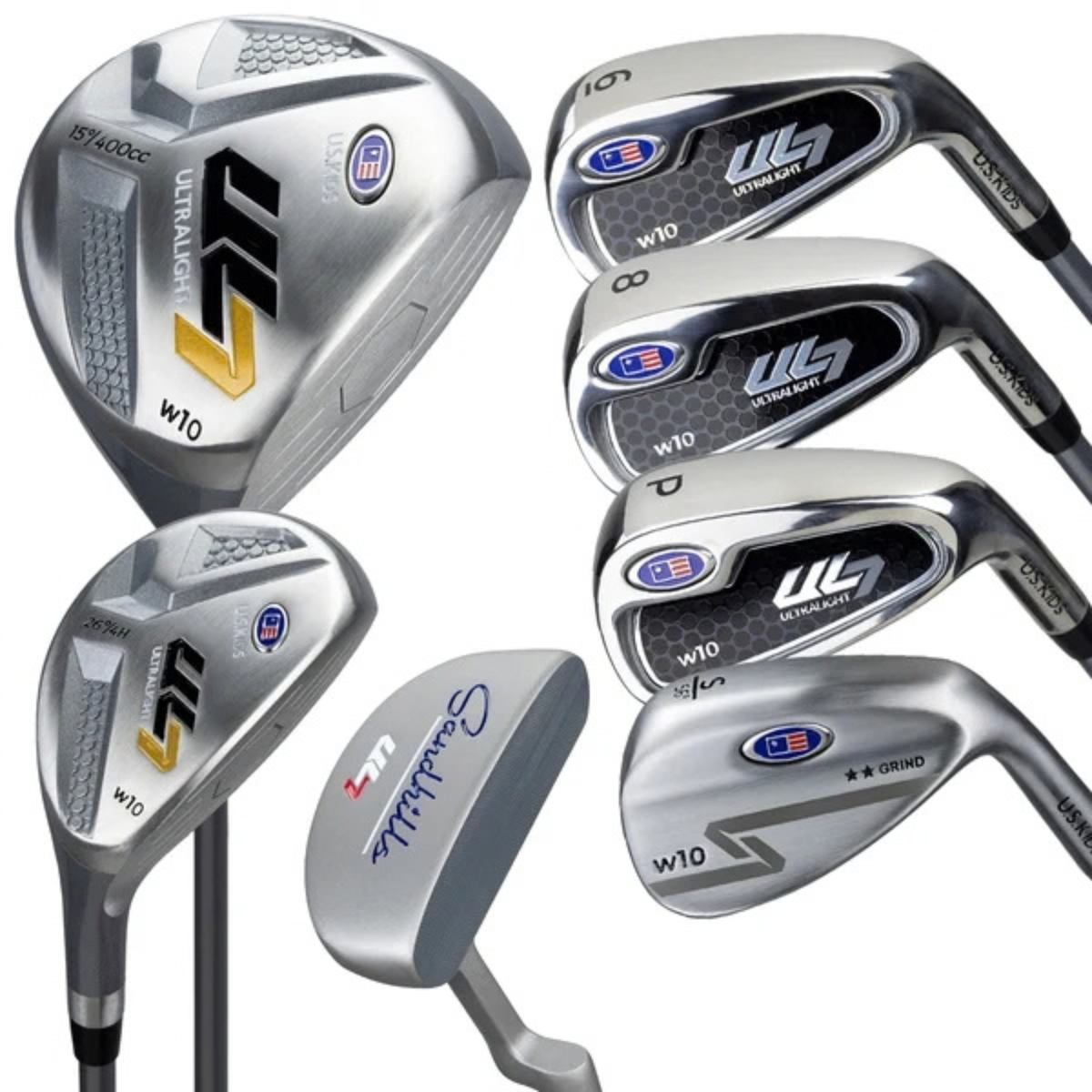 U.S. Kids Golf UL7 63" All Graphite Set with Steel Putter (7-Club)