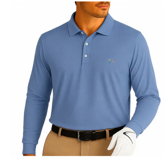 Greg Norman long sleeve solid pique golf polo shirt – additional product view