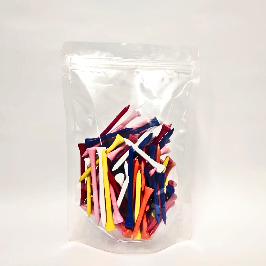 GolfBasic Mixed Wooden Tees (Pack of 100 Pcs)