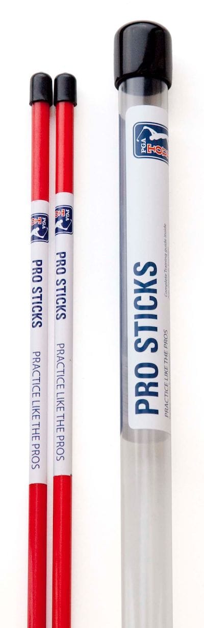 PGA Tour Pro Alignment Sticks (Pair) Non-Foldable Red