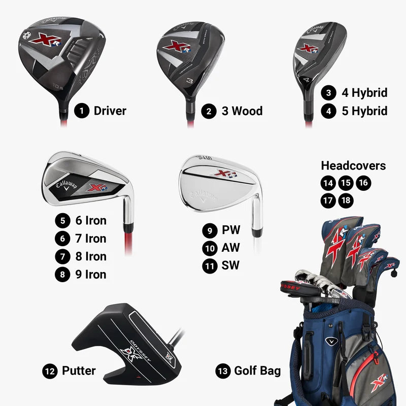Callaway XR Graphite Golf Set - Right Hand - Regular Flex - 12 Clubs + Bag