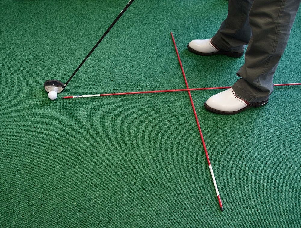 PGA Tour Pro Alignment Sticks (Pair) Non-Foldable Red