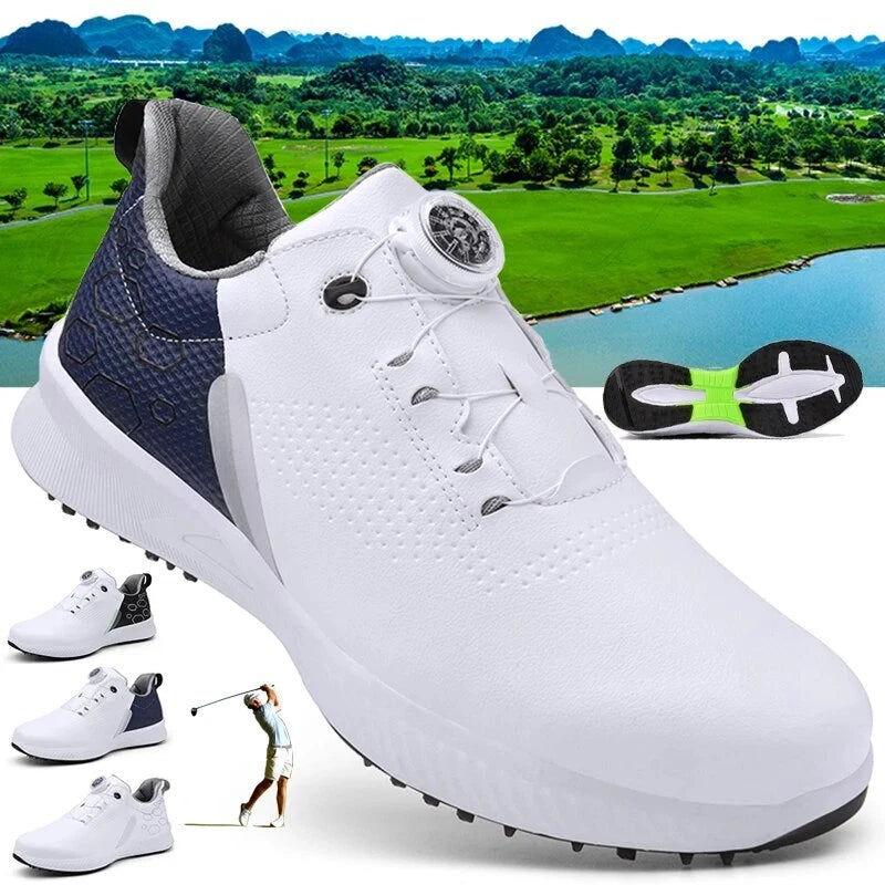 KSOKGOF Mens Professional Anti Slip Spikeless Golf Shoes
