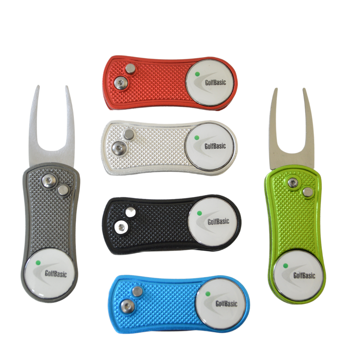 GolfBasic Divot Tool with Pop-Up Button & Magnetic Ball Marker