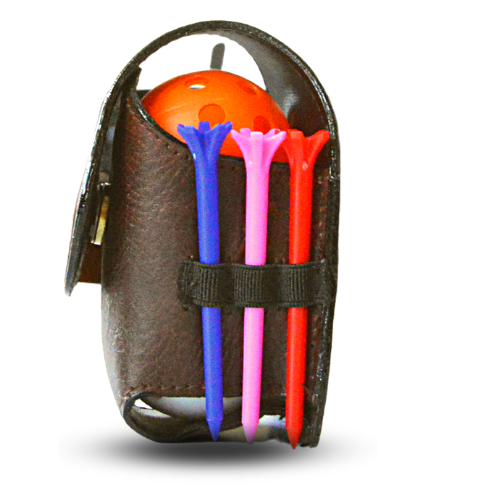 GolfBasic Leather Ball Pouch -Assorted Color
