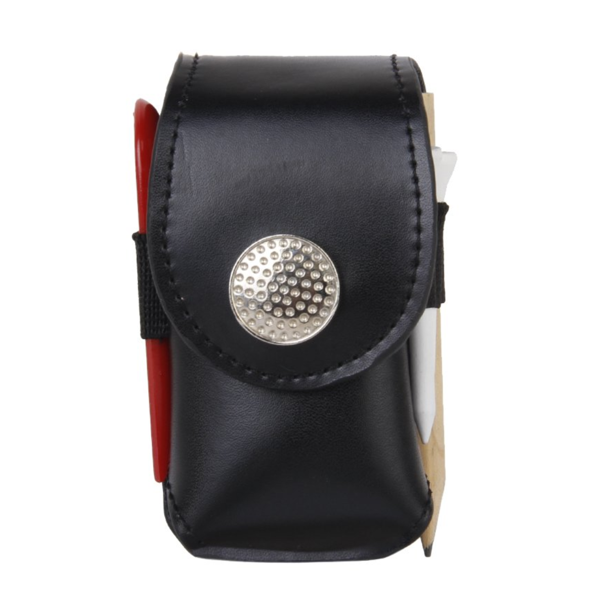 GolfBasic Leather Ball Pouch (Black)