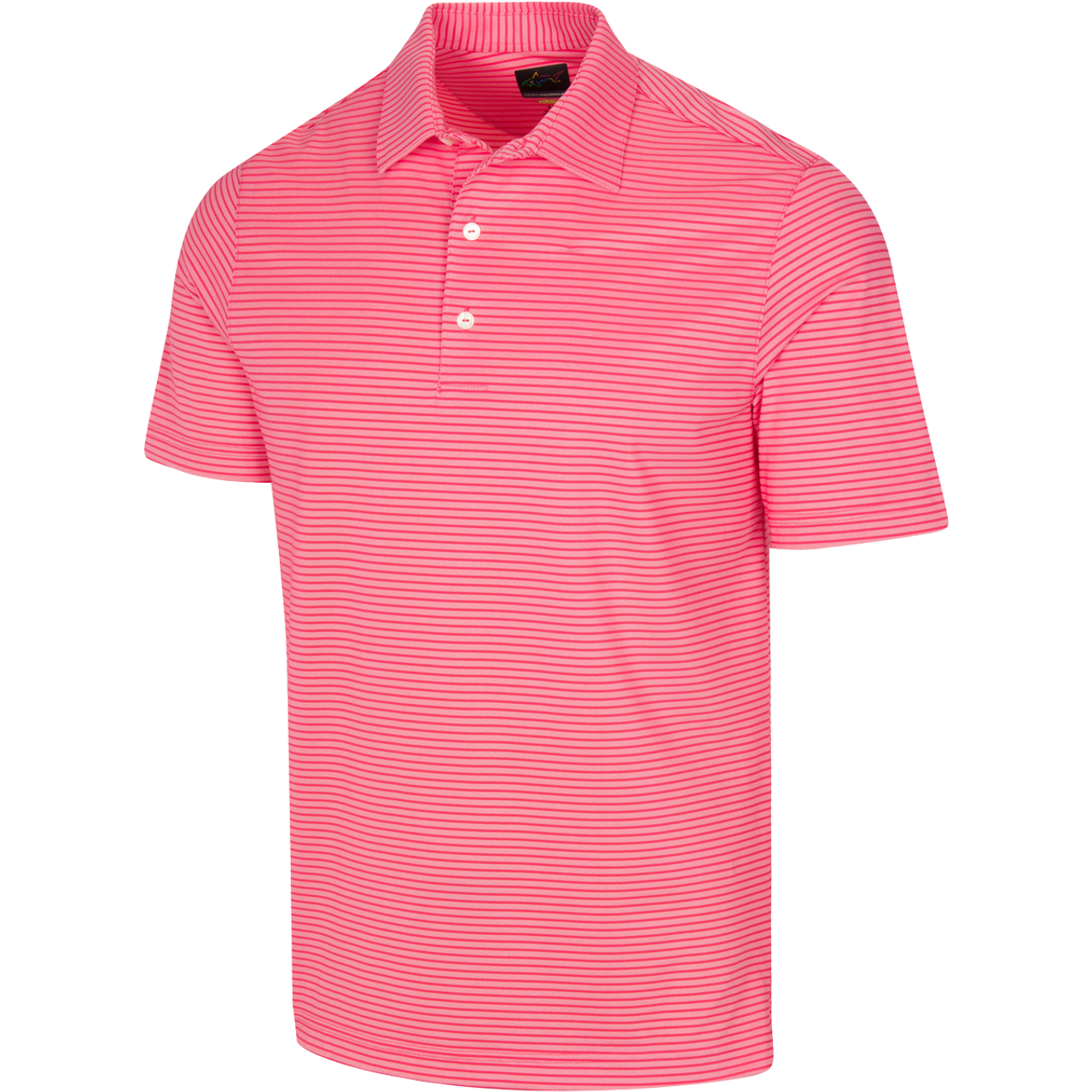 Greg Norman Men's Freedom Micro Pique Classic Stripe Polo T-Shirt