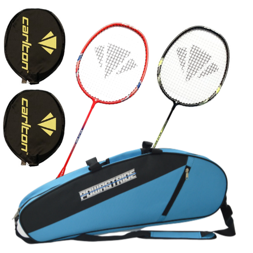 Carlton Solar 500 Badminton Racket (2 pcs Racket & Powastride Kit Bag)