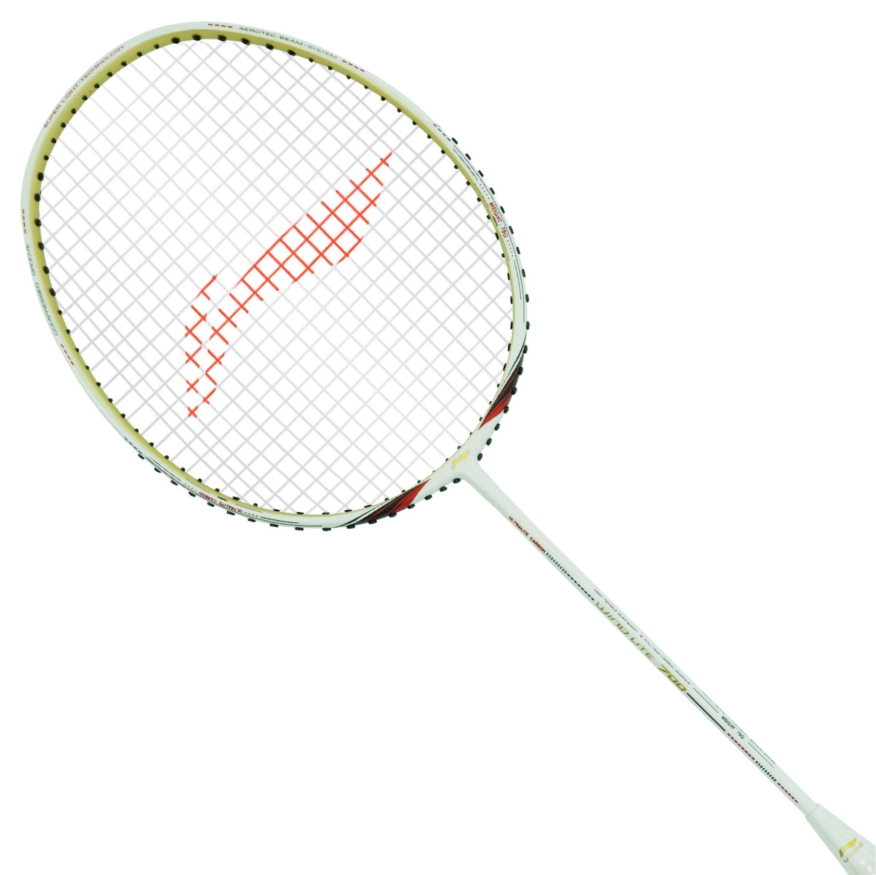 Li-Ning Wind Lite 700 Unstrung Badminton Racket (White/Red)