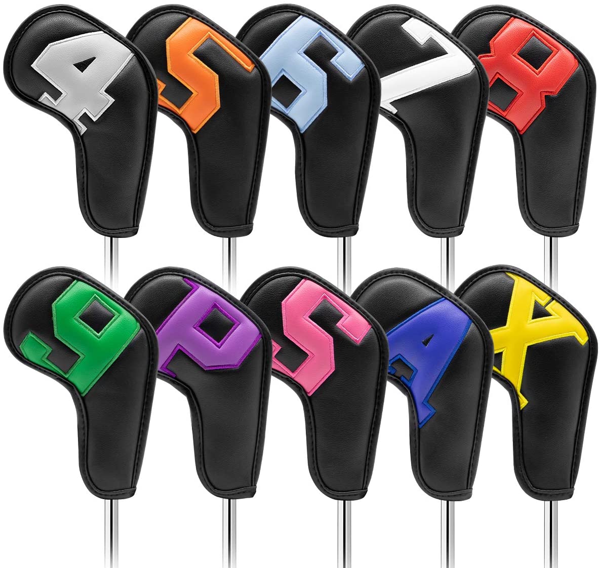 GolfBasic Prime Golf Iron Covers (10pcs Set) Black