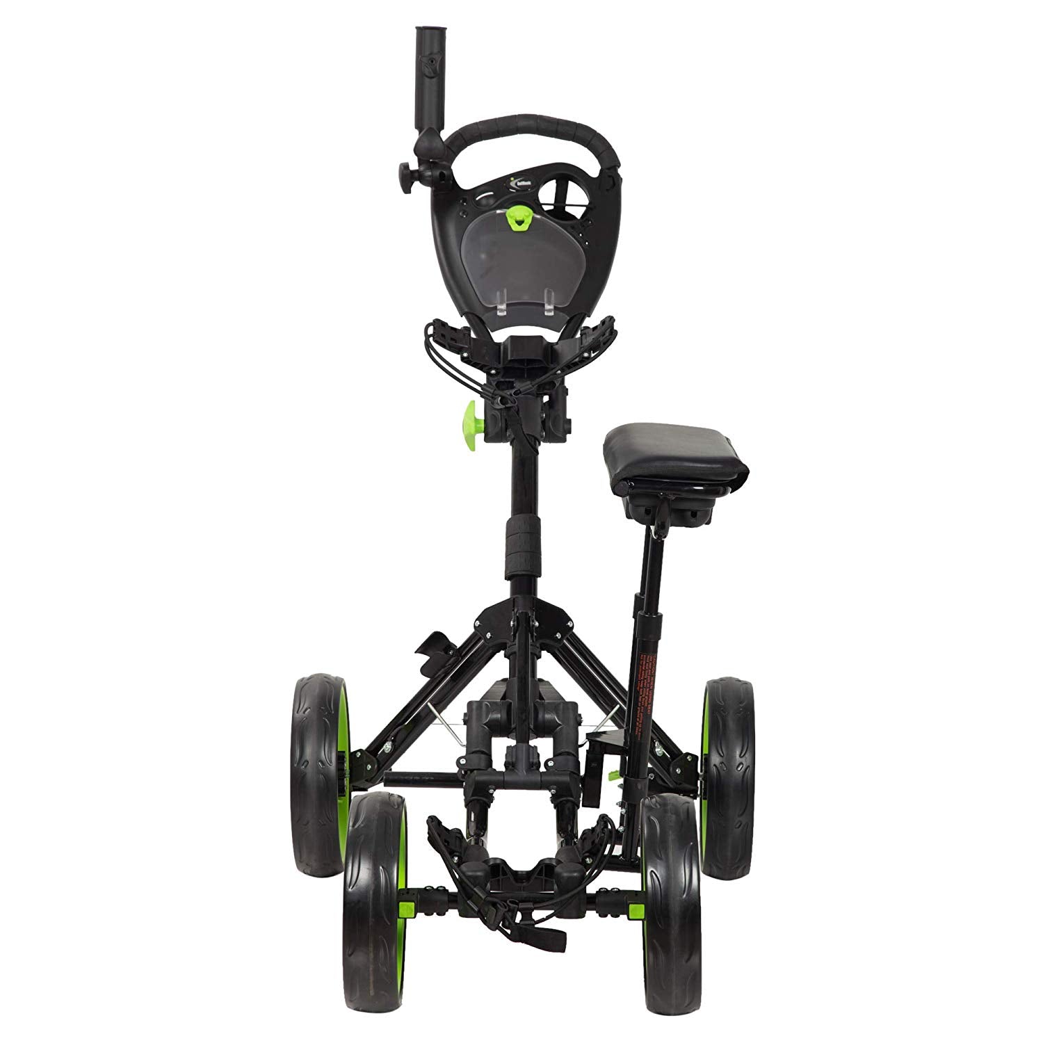 GolfBasic Prime 4-Wheel Golf Push Cart with Seat