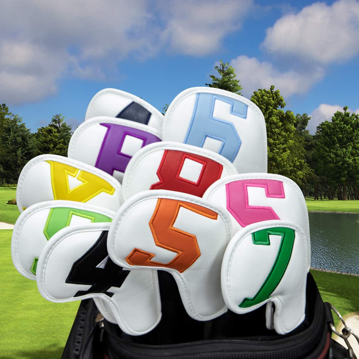 GolfBasic Prime Golf Iron Covers (10pcs Set) White