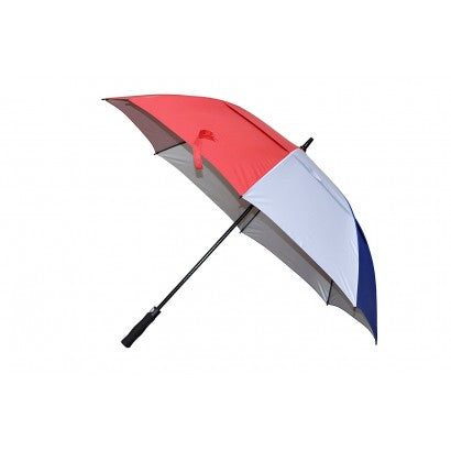 GolfBasic EP Coated Double Canopy Golf Umbrella Red/White/Blue