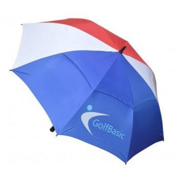 GolfBasic EP Coated Double Canopy Golf Umbrella Red/White/Blue