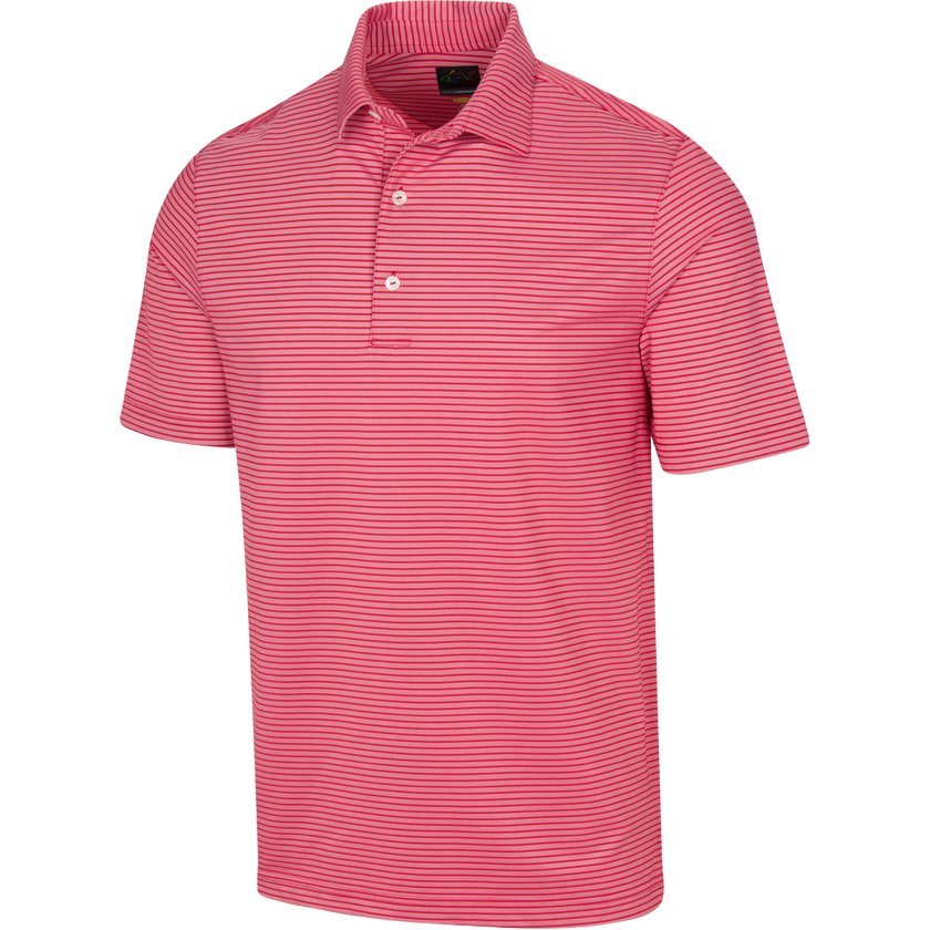 Greg Norman Men's Freedom Micro Pique Classic Stripe Polo T-Shirt