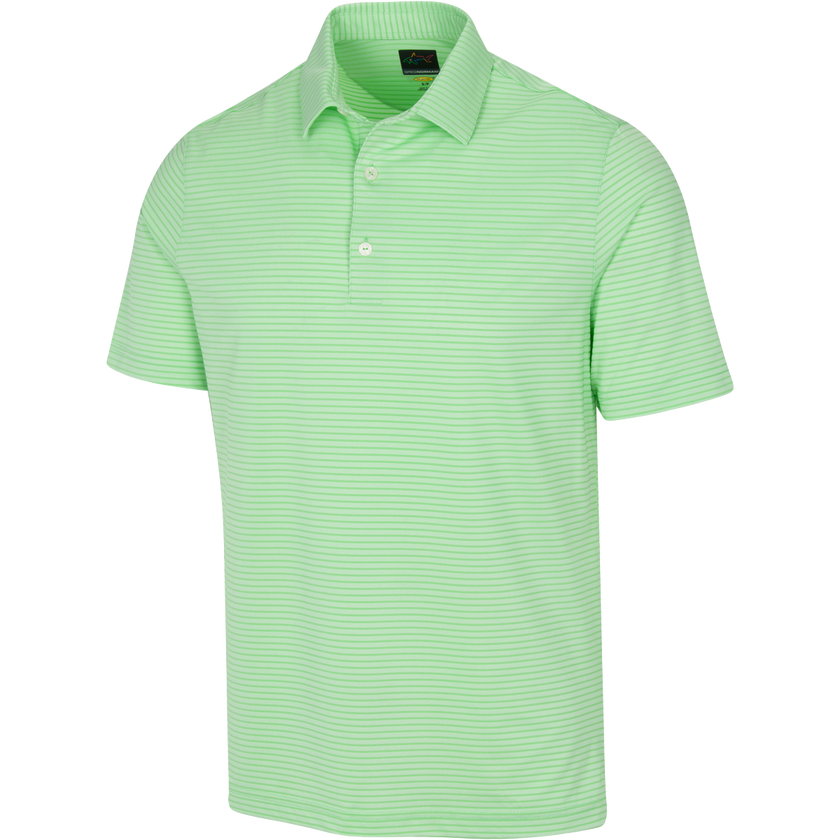 Greg Norman Men's Freedom Micro Pique Classic Stripe Polo T-Shirt