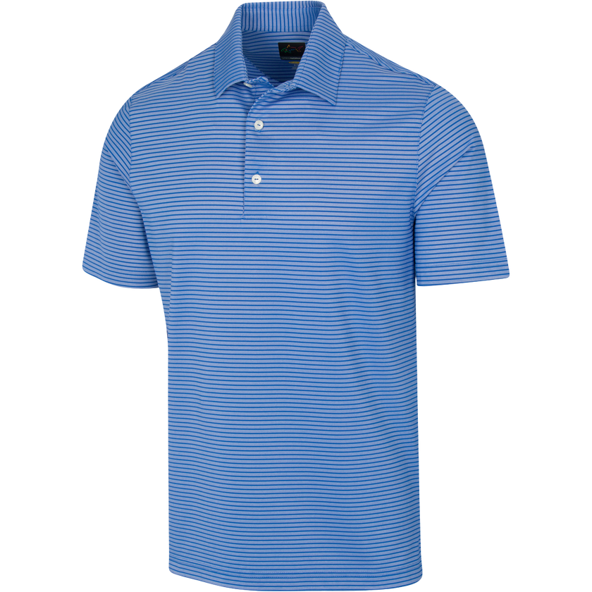 Greg Norman Men's Freedom Micro Pique Classic Stripe Polo T-Shirt