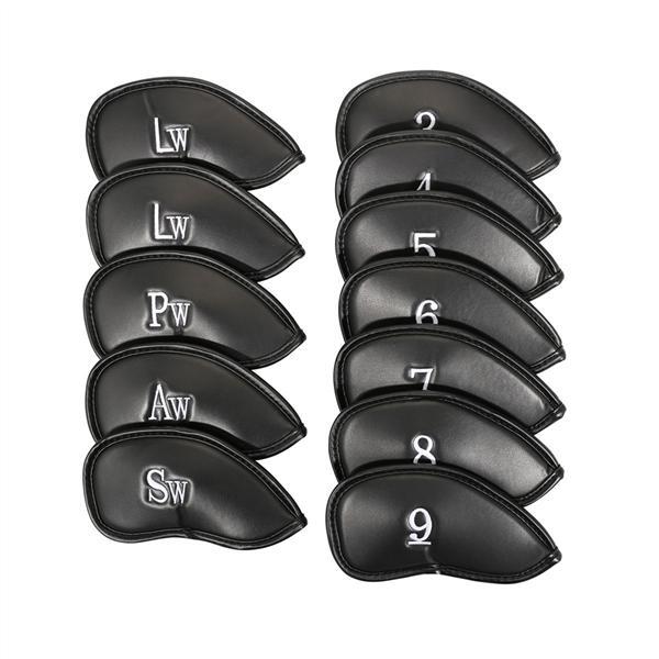 GolfBasic Iron Head Covers (12pcs Set) - Black
