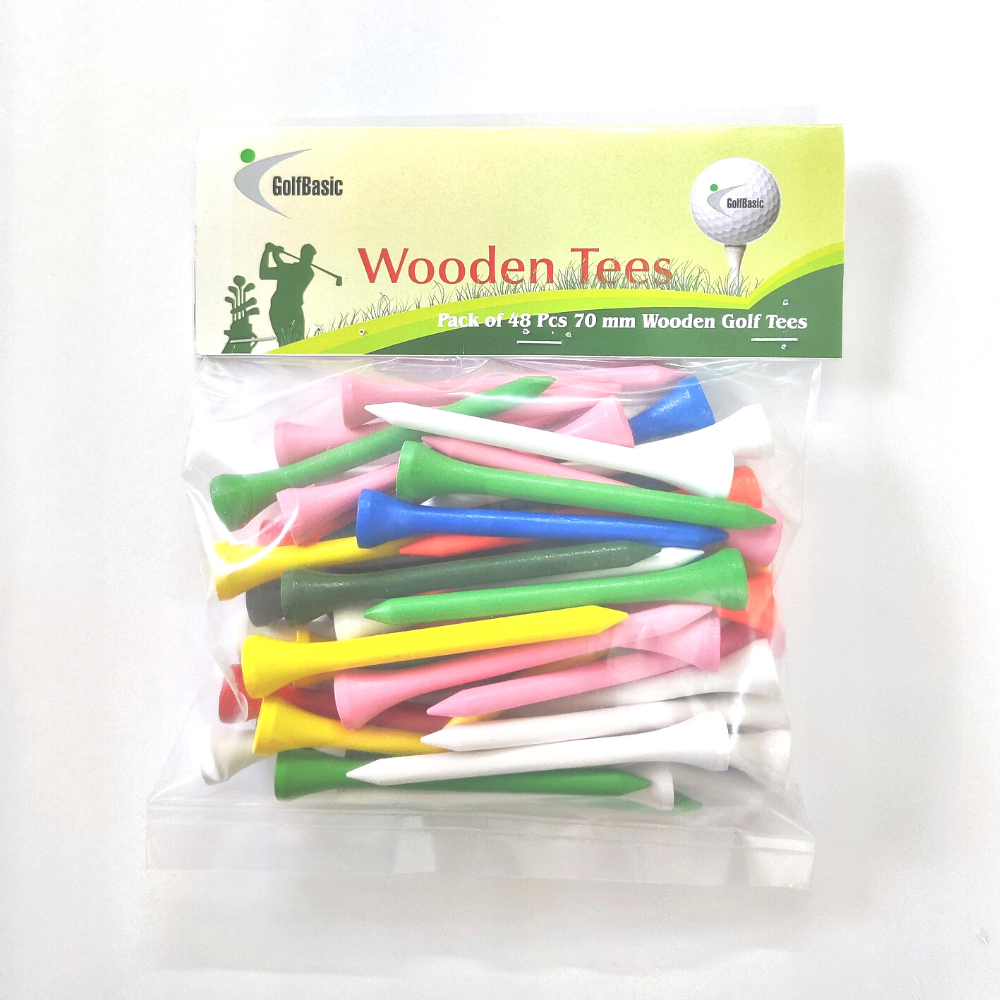 GolfBasic Wooden Tees (3 Sizes)