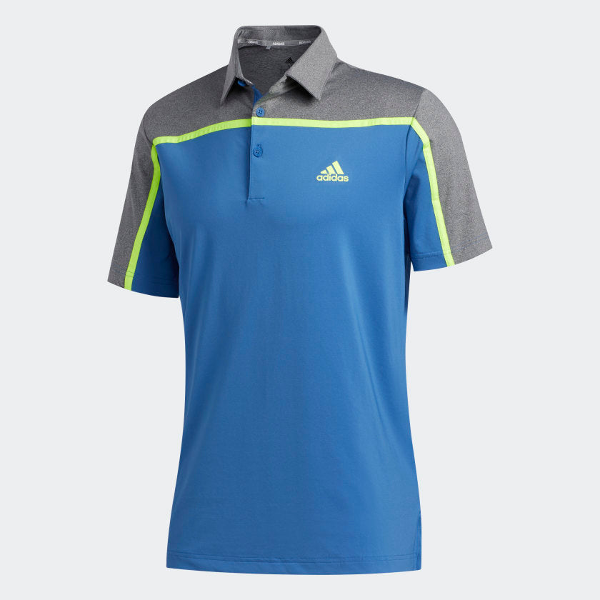 Adidas Ultimate365 Color Block Polo Tshirt (Blue/Grey) (US Sizes)