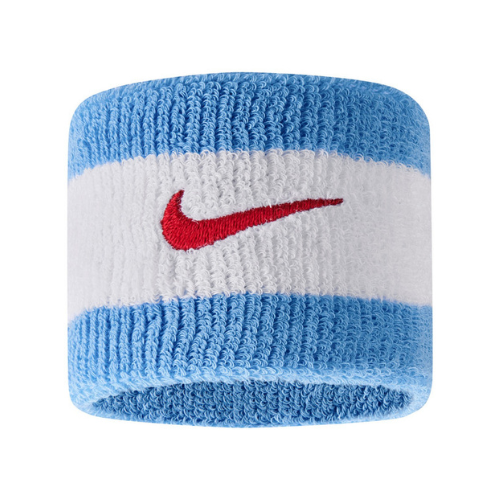 Nike Swoosh Wristband (White/Sky Blue)