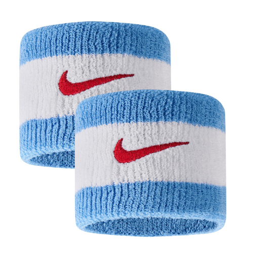 Nike Swoosh Wristband (White/Sky Blue)