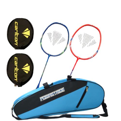 Carlton Solar 500 Badminton Racket (2 pcs Racket & Powastride Kit Bag)